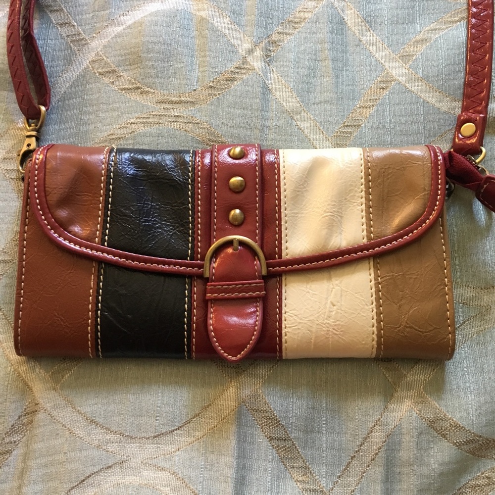 MANGO Stripes Pattern Shoulder Bag